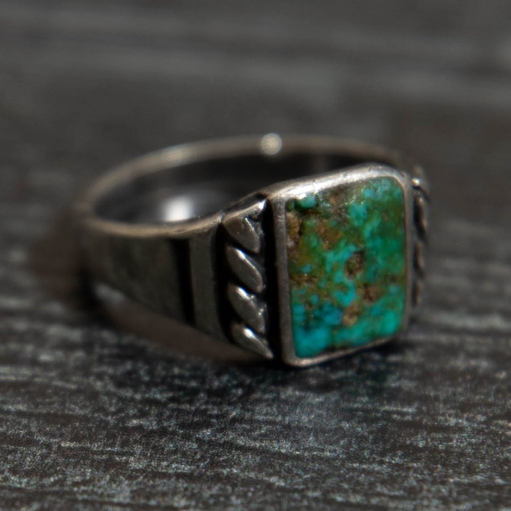 Mens Sleeping Beauty Turquoise Ring All Natural Gem Quality Turquoise